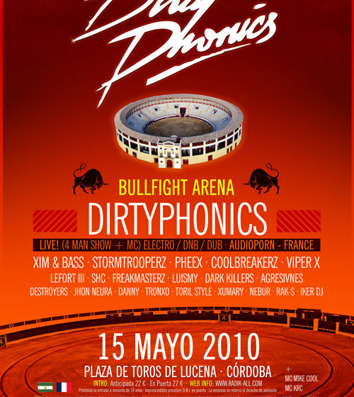  DIRTYPHONICS Bullfight Arena @ Plaza de Toros de Lucena 15 Mayo