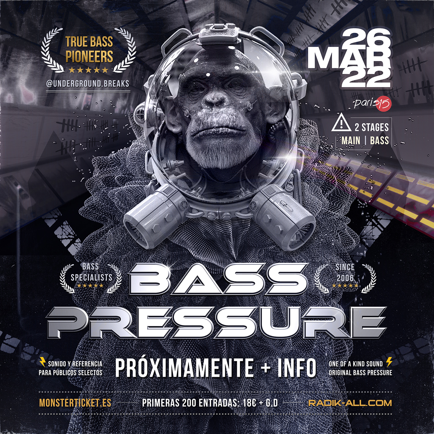 BASS PRESSURE 2022 @ PARIS15 [Málaga] Sáb. 26 Marzo 2022