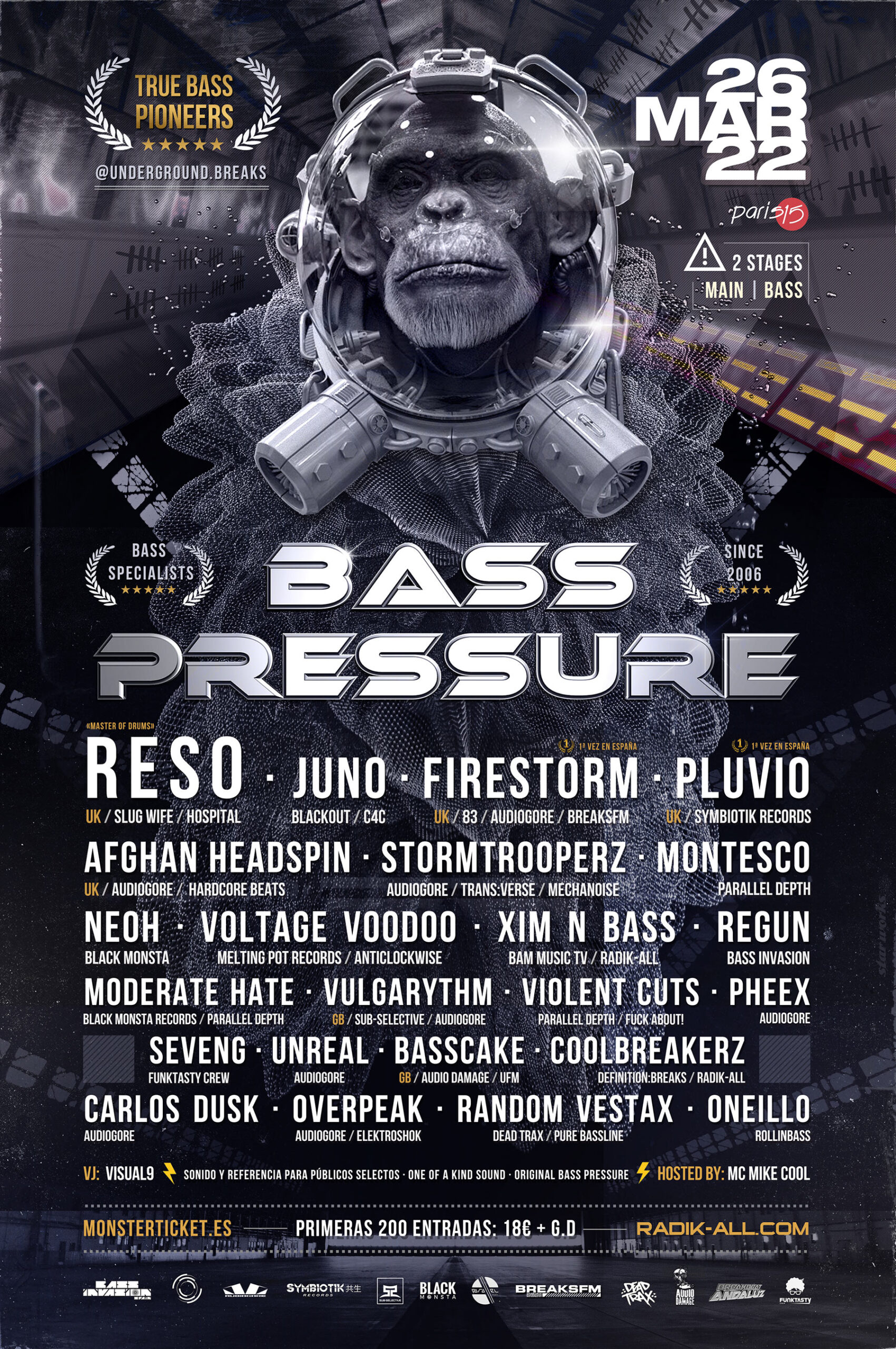 BASS PRESSURE 2022 @ PARIS15 [Málaga] Sáb. 26 Marzo 2022